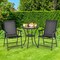 Costway 2PCS Patio Folding Dining Chairs Portable Camping Armrest Garden Black/Grey